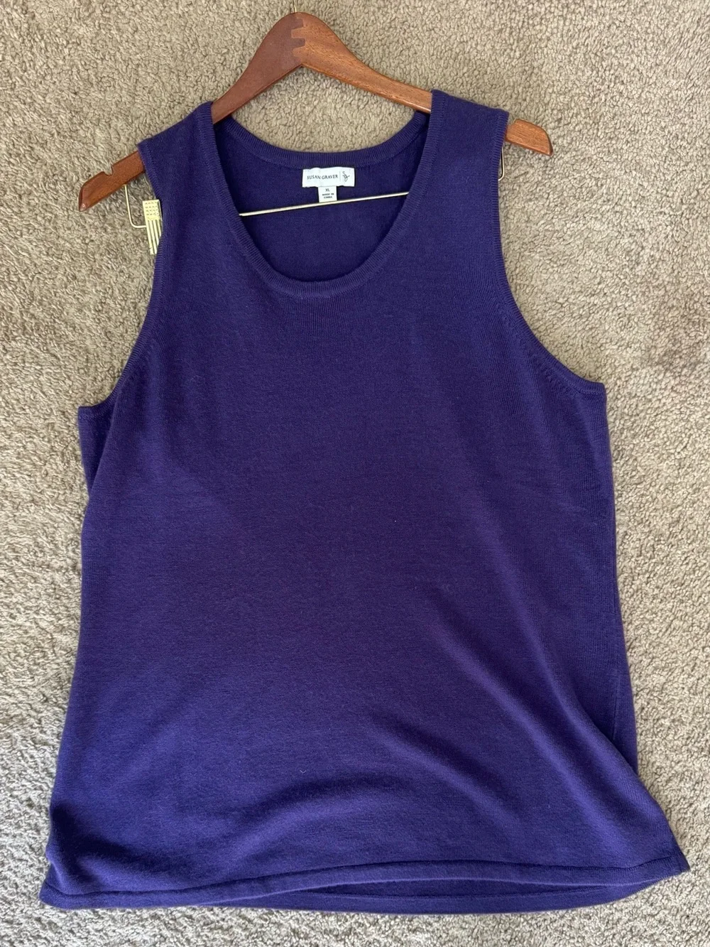 Susan Graver Purple 3 Piece Knit Sweater Pants Set XL Fits 1X